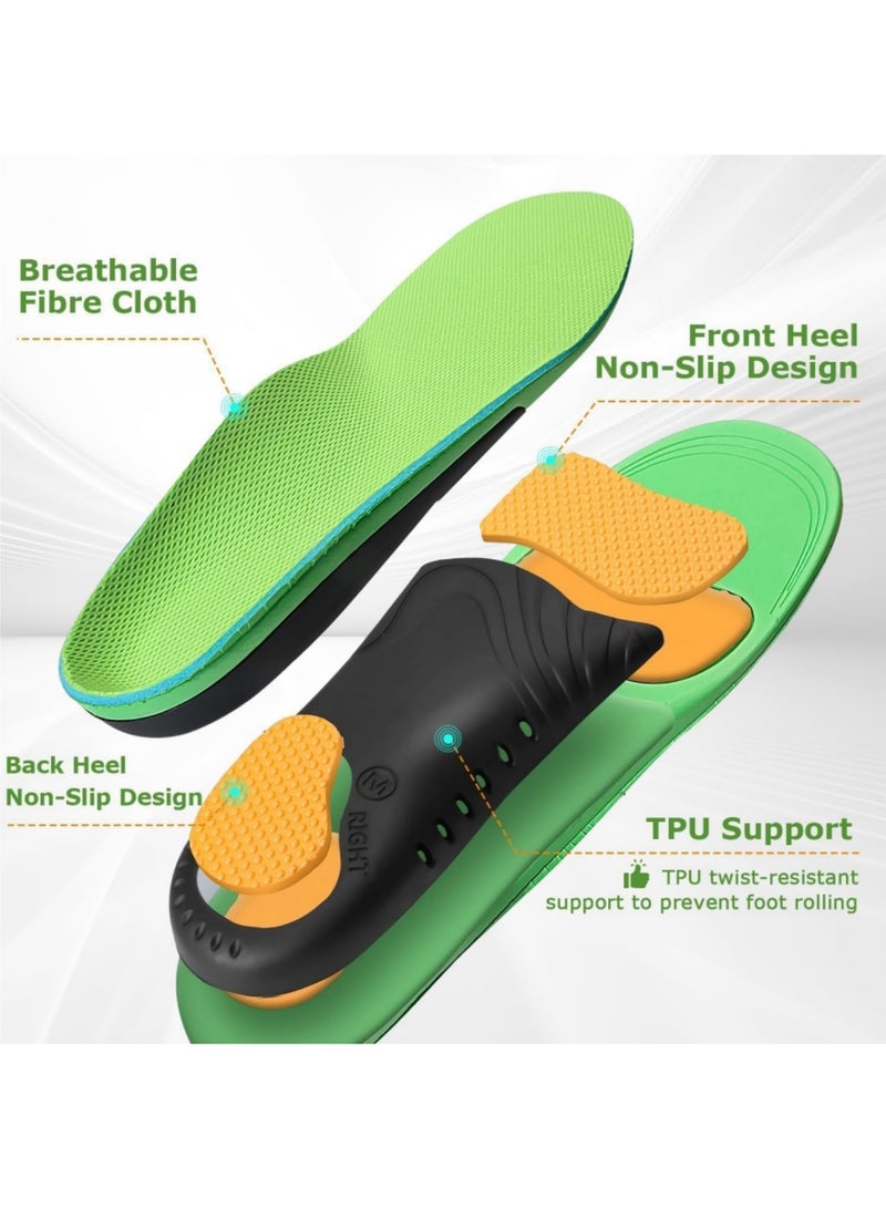 saykfoe Arch Support Insoles, Plantar Fasciitis Insoles For Men Women, Heavy Duty Flat Foot Pain Relief Orthotic Running Athletic Work Boot Insoles For Standing All Day, L (EU 44-46 295cm) - Image 2